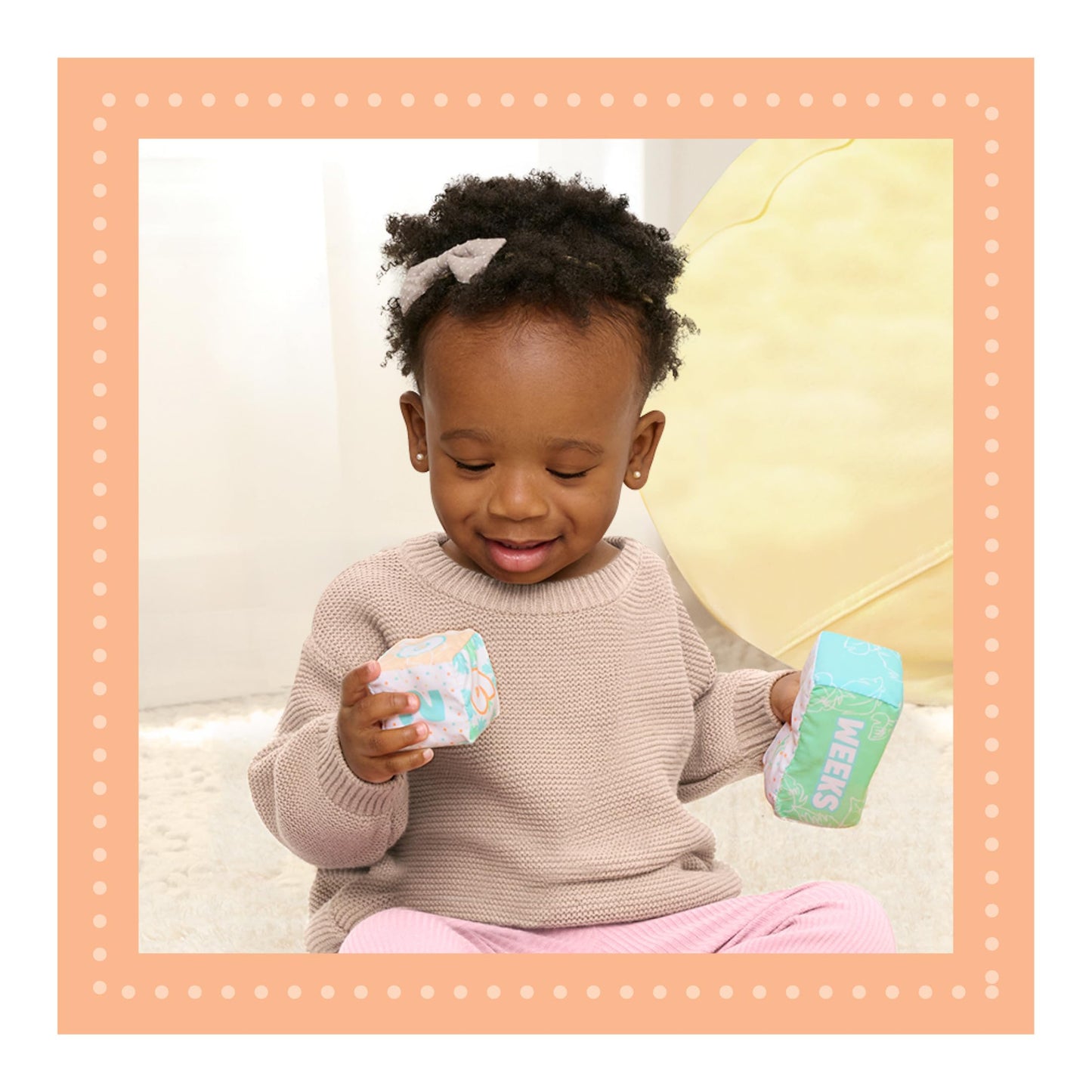 Disney Baby My First Year Stitch and Milestone Blocks, 10.5-inch Plush Toy, 4-pieces, Kids Toys for Ages 0+ by Just Play