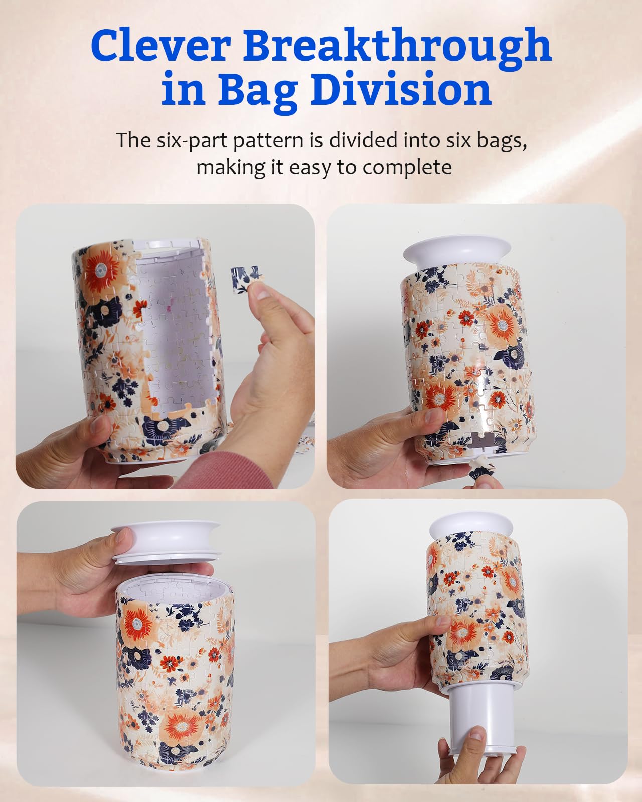 3D Puzzle Vase, 160 Pieces No Glue Required UV Printing Puzzle Vase
