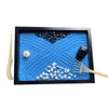 IMAMSE Zen Garden Kit,Japanese Decor Mini Rock Garden Meditation Gifts Set,Home Office Desk Accessories, Zen Sand Garden,Aqua Blue Sand