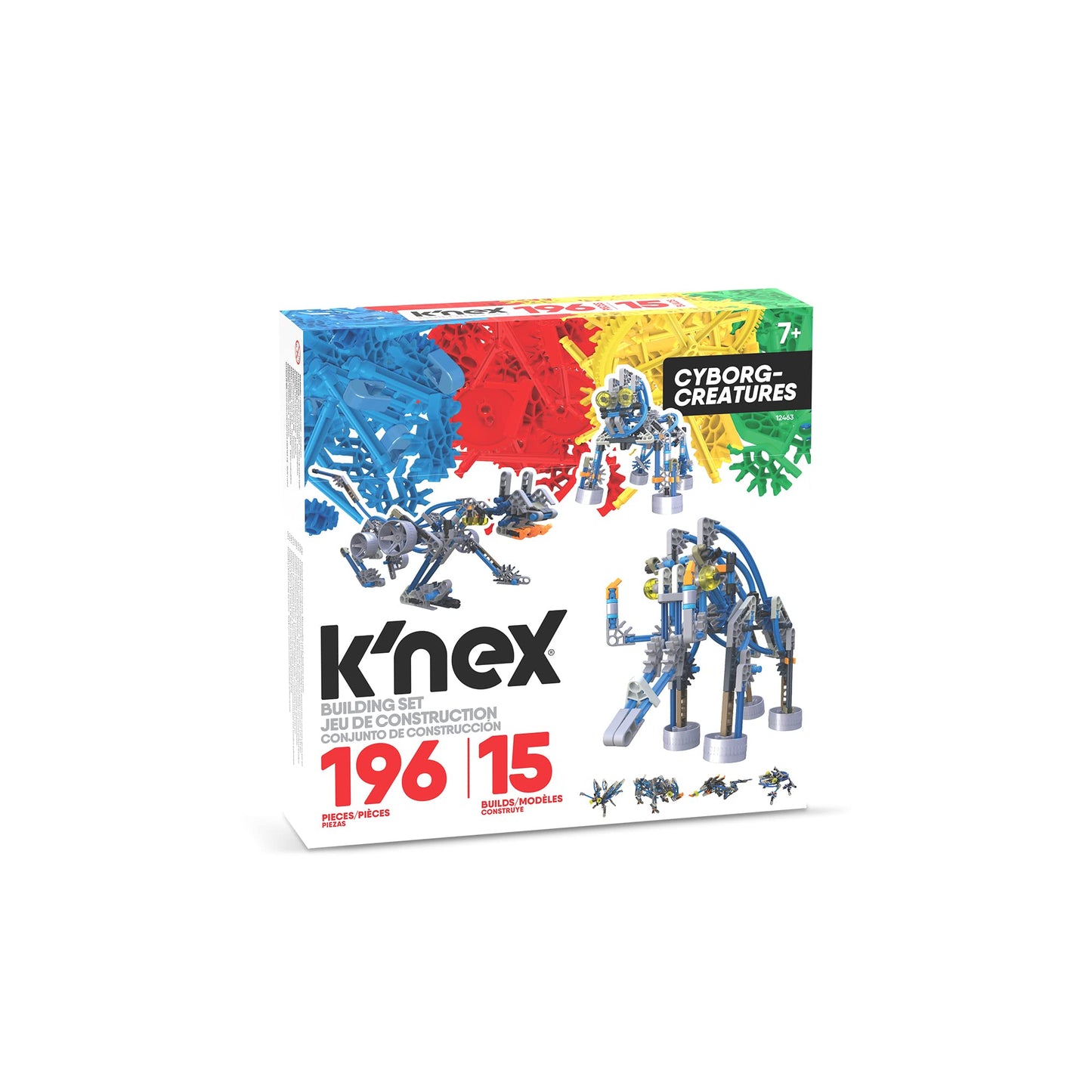 Basic Fun K'NEX | Cyborg Creatures 15 Model | Educational Toys for Boys and Girls, 196 Piece Stem Learning Kit, Engineering for Kids, Fun Colourful