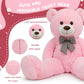 Misscindy Giant Teddy Bear Plush Stuffed Animals for Girlfriend or Kids 47 inch, (Pink)