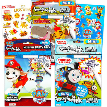 Imagine Ink Coloring Book Set for Toddlers Kids - 3 Magic Ink Books Featuring Paw Patrol, Thomas the Train, Lion Guard with Invisible Ink Pens