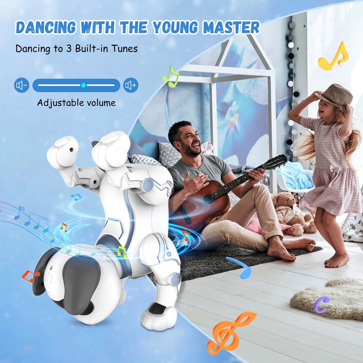 HBUDS Robot Dog Toys for Kids, Remote Control Stunt Programmable Robot Puppy Toy Dog Interactive with Commands Sing, Dance, Bark, Walk Electronic Pet