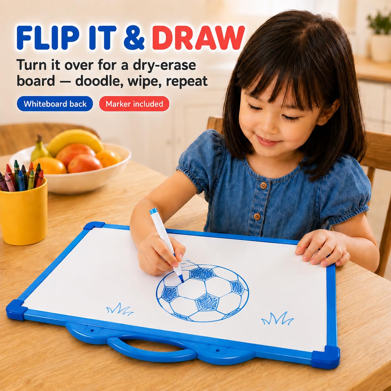 2-in-1 Learning Machine to Teach Children Words, Numbers, Letters, Math, Object Sounds, with Quizzes and Songs + White Board Drawing with Marker