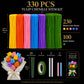Pipe Cleaners Flowers Kit, DIY Tulip Bouquet Craft Kit with 350 Chenille Stems, 6 Colors Pipe Cleaners for Crafts, Flower Stems, Green Tape