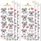 Paper House Productions Set of 6 Shiny Foil Enamel Effect Sticker Sheet for Crafts, Scrapbooking & Collecting - Koala Love