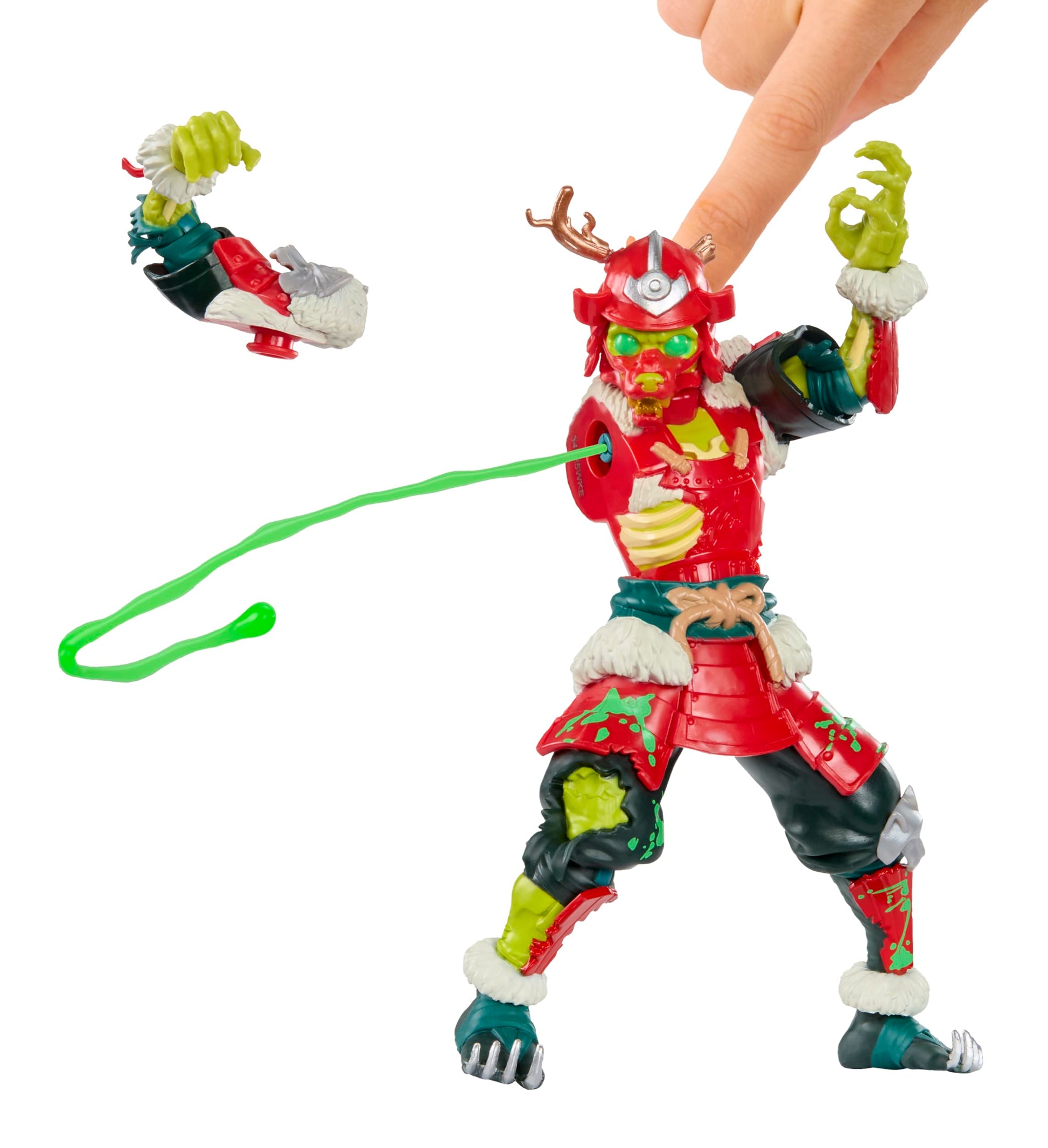 Ninjombie Action Figure - Crimson Fang, Boys Action Ninja Zombie Slime Monster Action Figure, Ages 6+