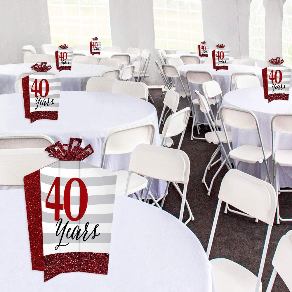 Big Dot of Happiness We Still Do - 40th Wedding Anniversary - Table Decorations - Anniversary Party Fold and Flare Centerpieces - 10 Count