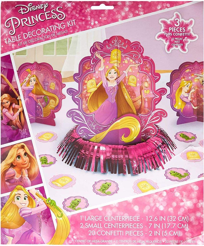 amscan 281627 Table Decorating Kit Disney© Rapunzel Dream Big Collection 1 pack (23 pcs) Party Accessory, Purple, One Size