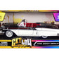 1958 Chevy Impala Convertible Lowrider Black and White with Red Interior Get Low Series 1/24 Diecast Model Car by Motormax 79025 for Unisex Adult