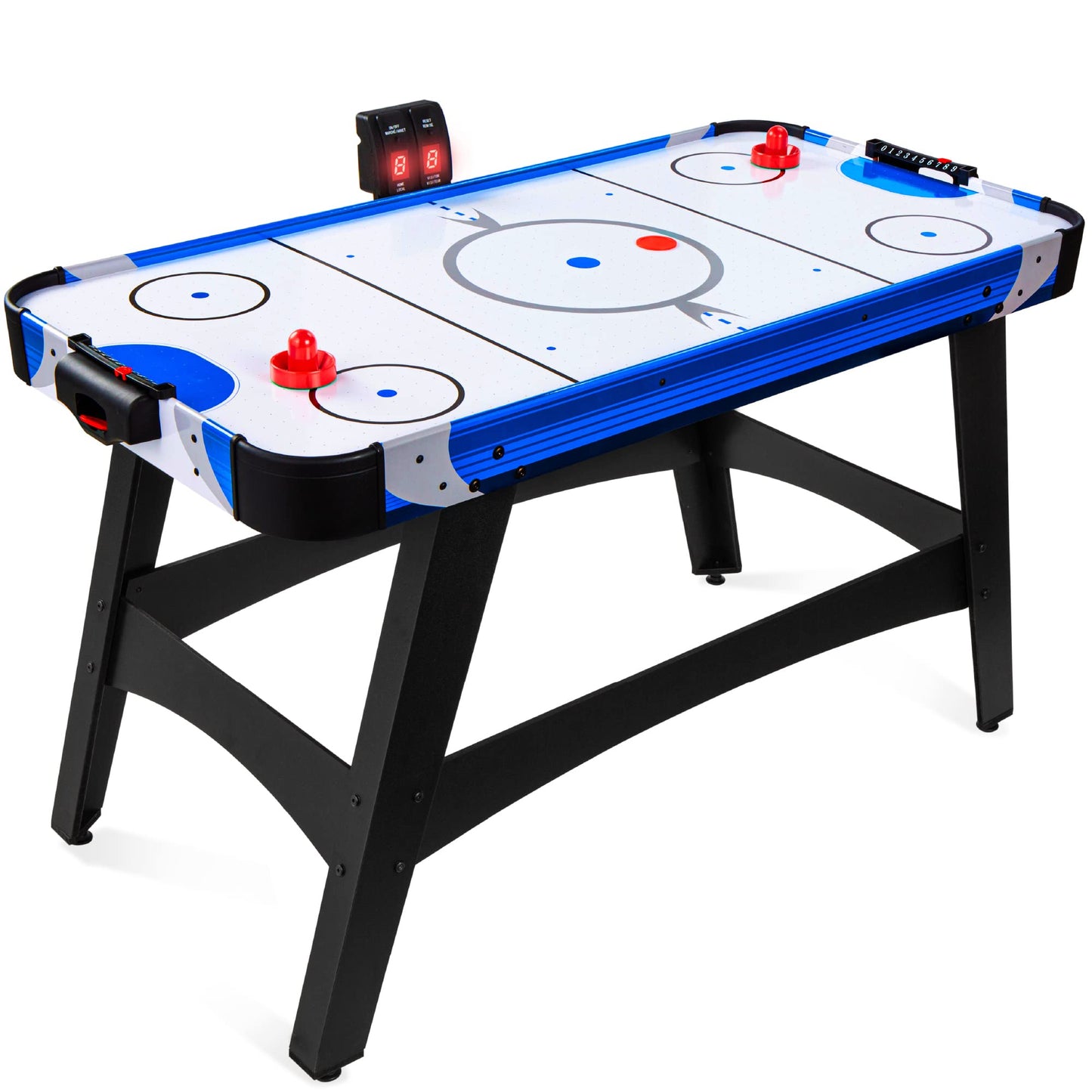 Best Choice Products 58in Mid-Size Arcade Style Air Hockey Table for Game Room, Home, Office w/ 2 Pucks, 2 Pushers, Digital LED Score Board, Powerful