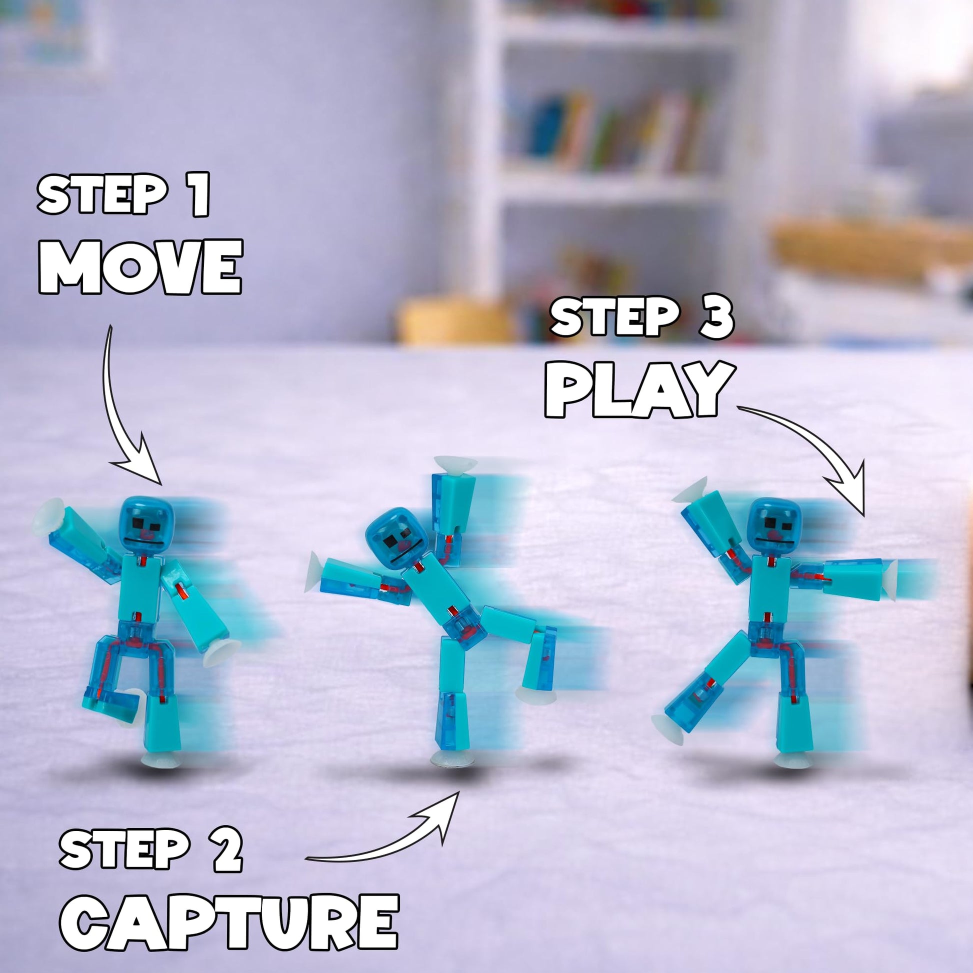 StikBot 6-Pack 2-Tone Series: Collectible Half-Clear & Half-Solid Action Figures - Poseable Stop-Motion Animation Toys with Dual-Sided Faces