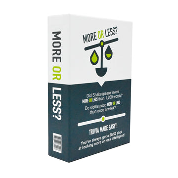 More Or Less? Trivia Card Game - Compact & Fun - Ideal for Travel, Families, Game Nights 5 Trivia Categories: Random, Places, Science & Tech, Nature