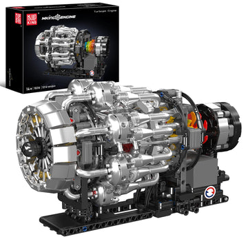 Mould King 10216 Turbojet Engine Building Sets, Mechanical Aviation Aircraft Engine Model Kit That Runs, Build Your Own STEM Model Engine, Gift