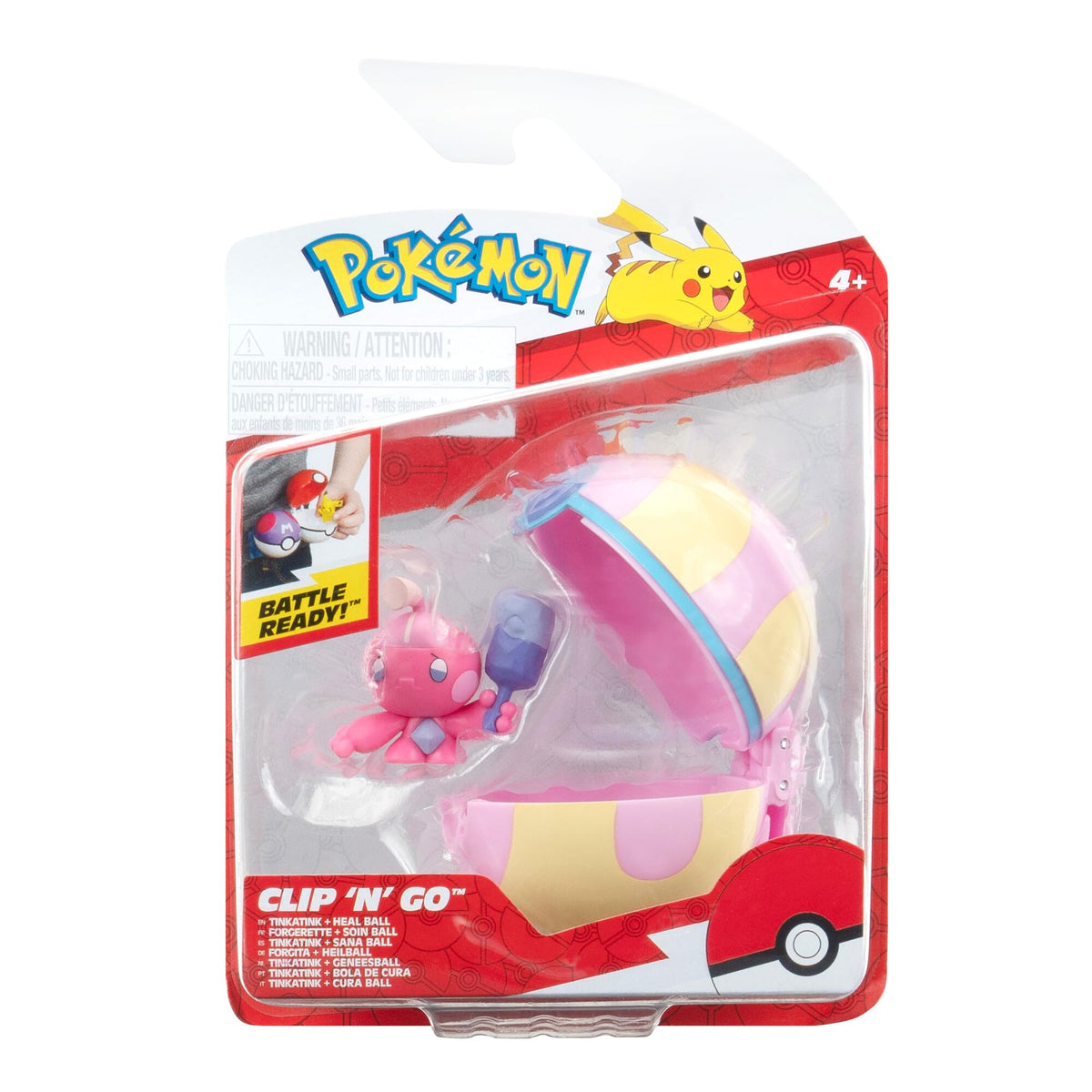 Pokémon PKW3631 Clip 'n'Go Poké Ball Forgita & Healing Ball, Official Pokéball with 5 cm Figure