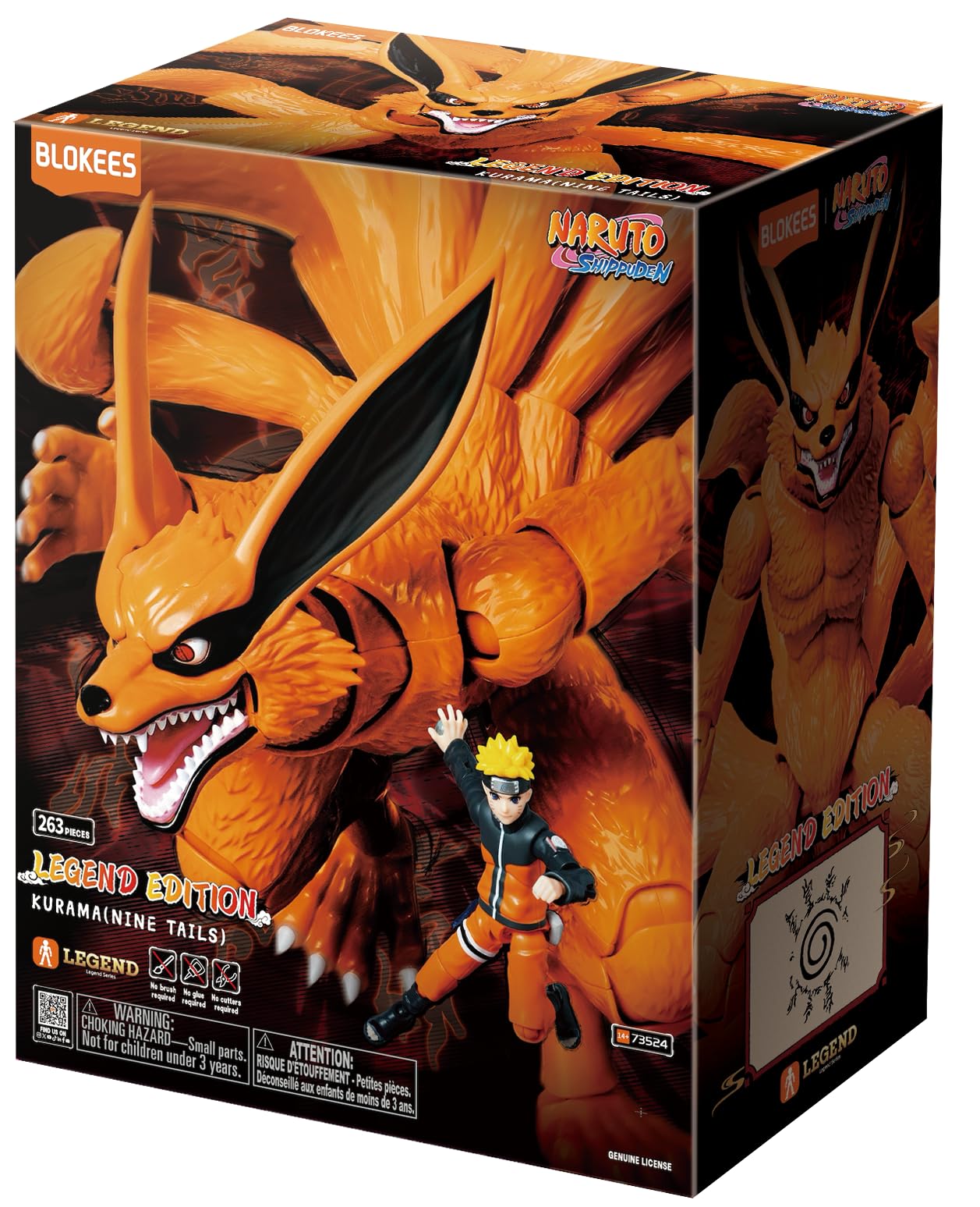 BLOKEES - Naruto Shuppuden LE01 Nine Tails Kurama - Model Kit - Assembly Required - No Tools - No Paint - No Glue - No Cutting - Age 14+