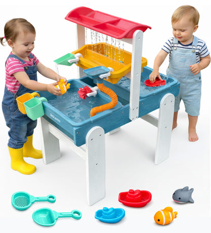 Little Acorn, Water Table for Toddlers 1-3 | Outdoor Toys for Toddlers 1-3 | Sensory Sand & Water Play Table for Kids Boys & Girls