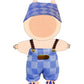 Clothes Set for 17cm Doll (NO Doll) Stylish Outfit Accessories Suit Hat & Overalls Set Blue Denim Suit
