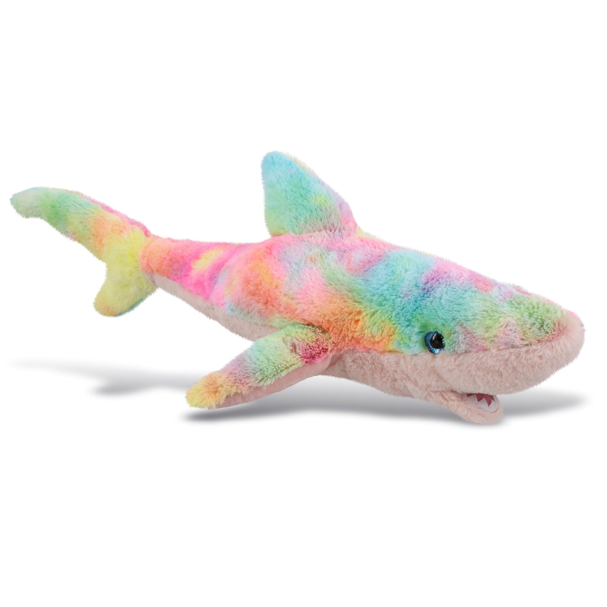 DolliBu Large Rainbow Shark Stuffed Animal - Soft Huggable Shark Stuffed Toy, Adorable Playtime Ocean Plush Toy, Cute Cuddle Gifts for Kids and Adults