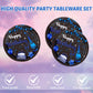 Happy Birthday Decorations Navy Blue Black Birthday Party Decorations Disposable Paper Plates and Napkins for Women Men Baby Shower Supplies