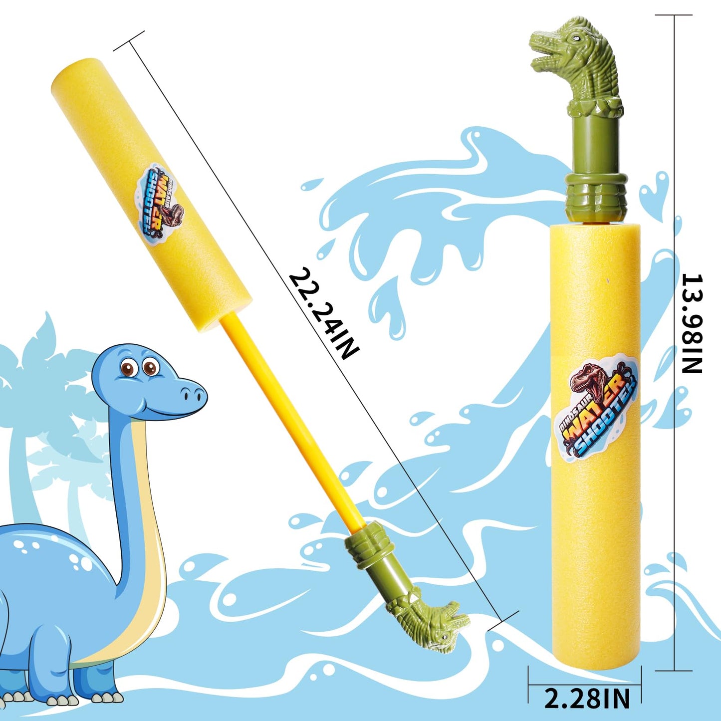9 Pack Water Guns Pool Toys Summer Lake Pool Deals Game Blaster Outdoor Water Shooters Swimming Play Activities for Kids Teens Adults (9 Dinosaurs)