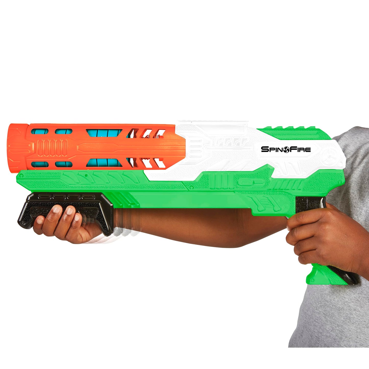 Air Warriors: Spin Fire - Blaster, 10 Spinners Darts, Accurate Flights, Shoots Up to 135 Feet, Kids Toy, Ages 6+