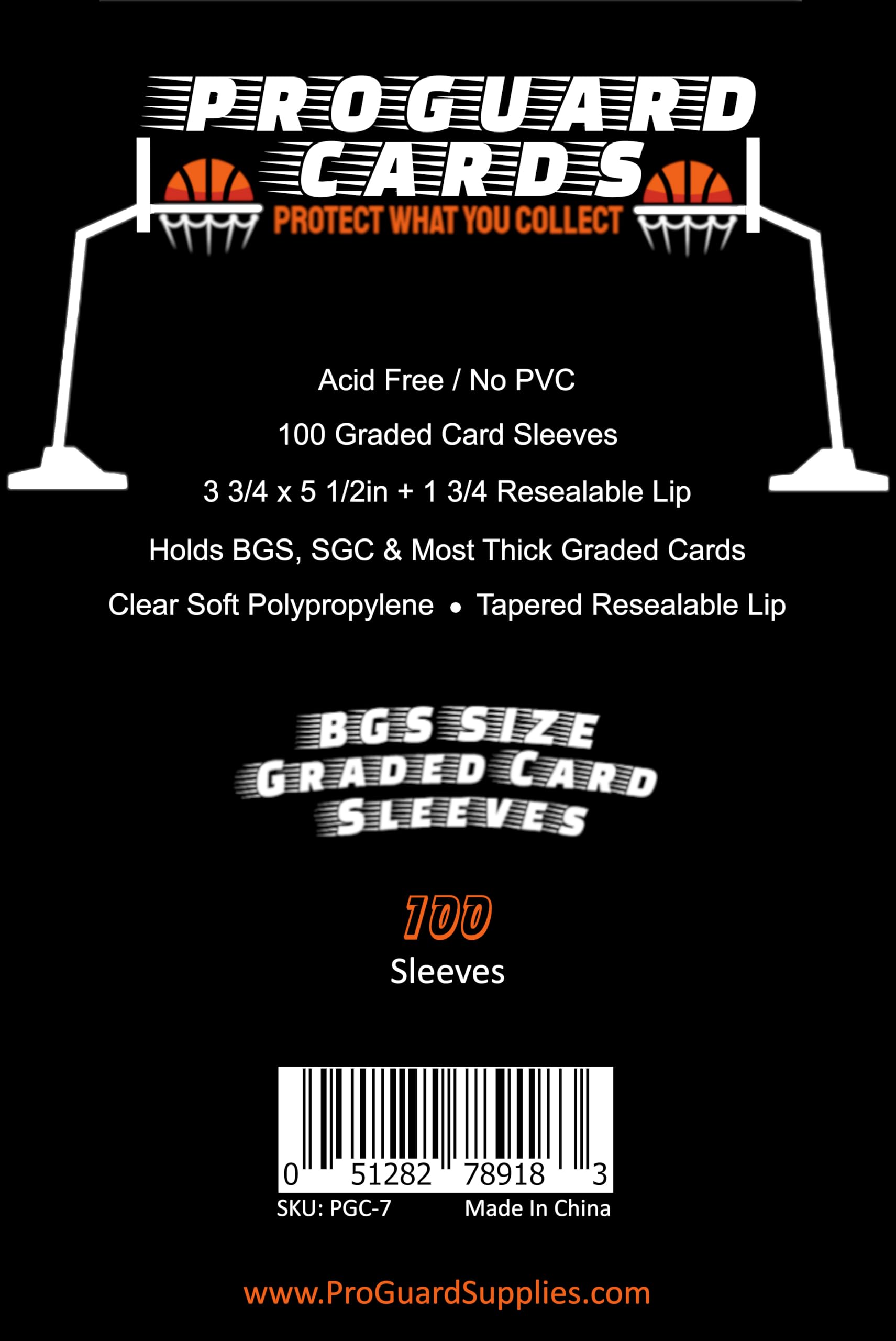 ProGuard Cards BGS Graded Card Sleeves for BGS & SGC Slabs | 100 Sleeves per Pack | Collector-Grade 2mil Material