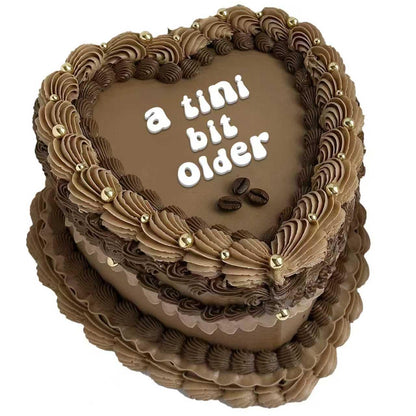 A Tini Bit Older Cake Topper - Funny Acrylic Cake Decoration for Espresso Martini Birthday Party, 21st 30th Birthday Cocktail Theme for Women (white)