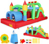 18 x 8.2 x 7.2FT Inflatable Obstacle Course Bounce House for Kids 3-12 with Blower, Large Blow up Bouncer Castle w/Dual Tunnels, Wide Slide, Climbing