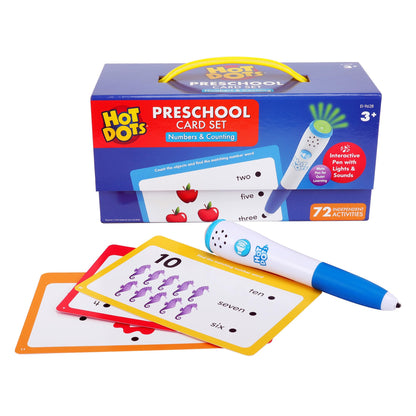 Educational Insights Hot Dots Numbers & Counting Set - Preschool Learning Activities, Interactive Math Flash Cards for Toddlers 3-5 Years