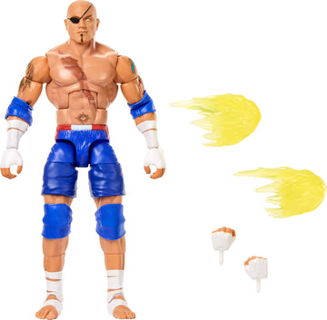 WWE Batista As Sagat x Street Fighter Cross Over Mattel Elite Action Figures & Accessories, 6-inch Toy Collectible Mashup Set JLD74