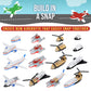 Popular Playthings Magnetic Vehicles for Toddlers 1-3, Mini Mix or Match Car Toys, Set of 8 Gift for Kids - Aircraft Airplane with Playmat
