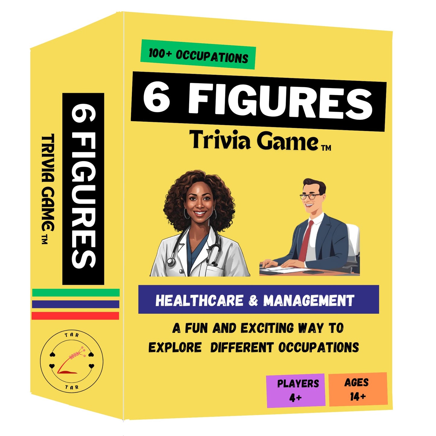 6 Figures Trivia Game - Healthcare & Management, A Trivia Game About Different Careers and Occupation, A Family and Friends Trivia Game, The Perfect