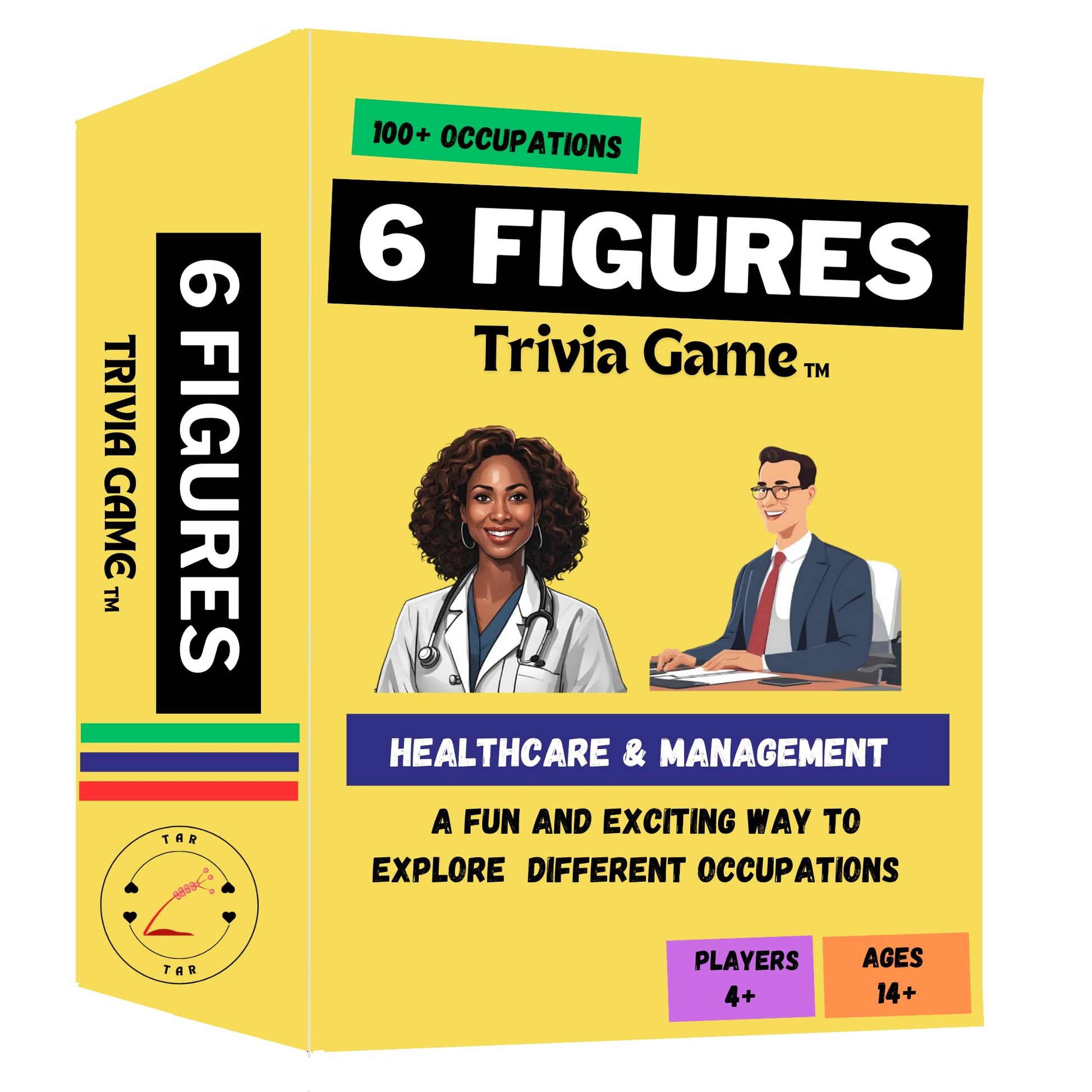 6 Figures Trivia Game - Healthcare & Management, A Trivia Game About Different Careers and Occupation, A Family and Friends Trivia Game, The Perfect