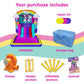 Funormous Trolls Inflatable Waterslide Bouncy Castle with Slide, Outdoor Indoor Bounce House with Ball Pit for Kids Ages 3-8, Plus Heavy Duty Air
