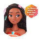 Disney Princess Moana Styling Head with Accessories, 14-pieces, Black Hair, Brown Eyes, Kids Toys for Ages 3 Up by Just Play