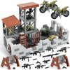 Finger Rock Military Base Building Block Set, WW2 Army Mini War Accessories Kits, Military Ruins Guard Tower Guns Army Supplies Block Toy for Teens