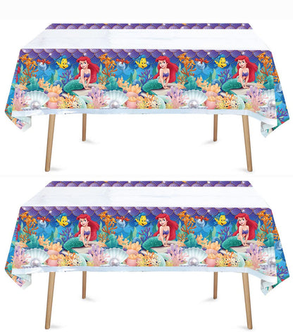 Losede 2pcs Birthday Party Tablecloth Table Cover Birthday Supplies Decorations (Style 1)