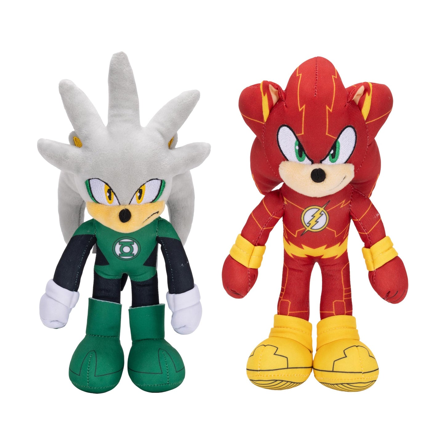 Sonic The Hedgehog DC Comics Sonic as The Flash and Silver as Green Lantern 9” Plush 2-Pack