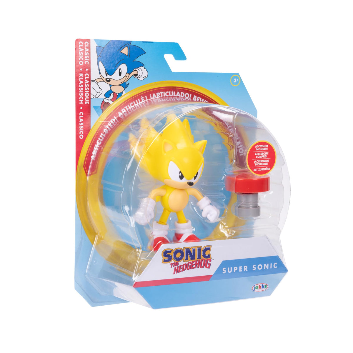 Sonic the Hedgehog 4-inch Super Sonic Action Figure with Red Spring Accessory. Ages 3+ (Officially Licensed by Sega)