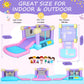 Whubefy Inflatable Pink Bounce House for Kids 2-8 with Slide, Ball Pit & 50 Ocean Balls, 161x82x63'' Jumping Castle w/Blower, Basketball Hoop
