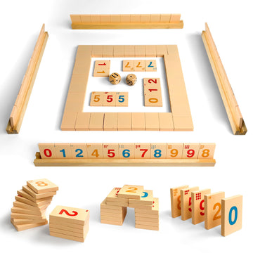 Chinese Mahjong Set for Beginners, Portable Travel Mahjong Game with Numbered Tiles, Easy to Learn Starter Set, Board Game for Adults and Teens