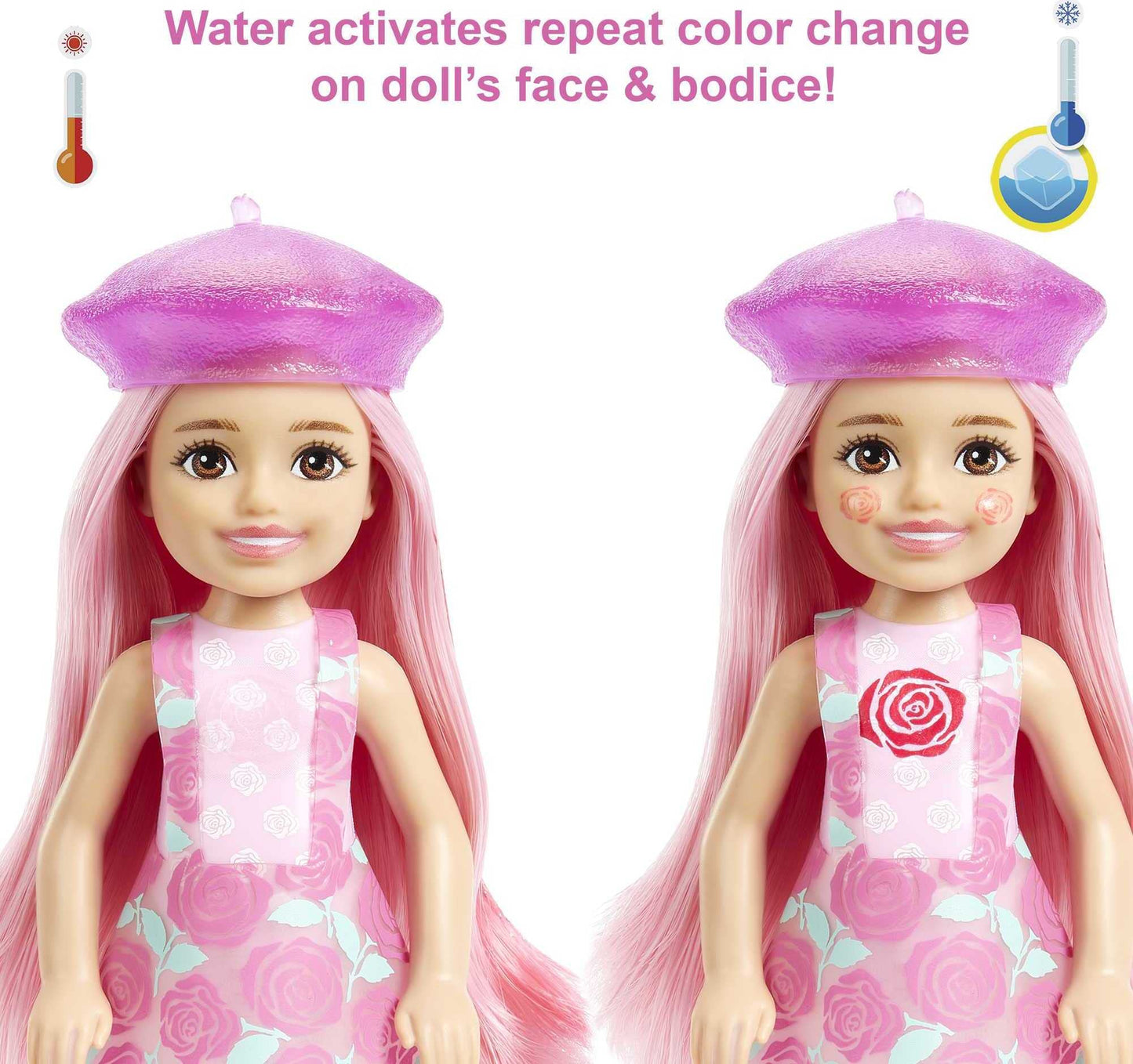Barbie Color Reveal Chelsea Doll with 6 Surprises, Color Change and Accessories, Sunshine and Sprinkles
