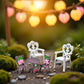 Miniature Furniture Set, Mini Table and Chairs, Wooden Garden Decor for Tiny Houses, Micro Landscape Accessories (C-1)