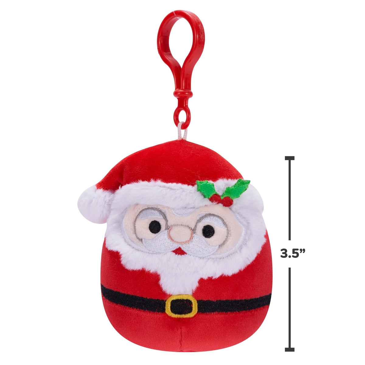 Squishmallows Official KellyToy Christmas 2023 Holiday Clip-on 3.5-inch Plush (Nick Santa Claus)