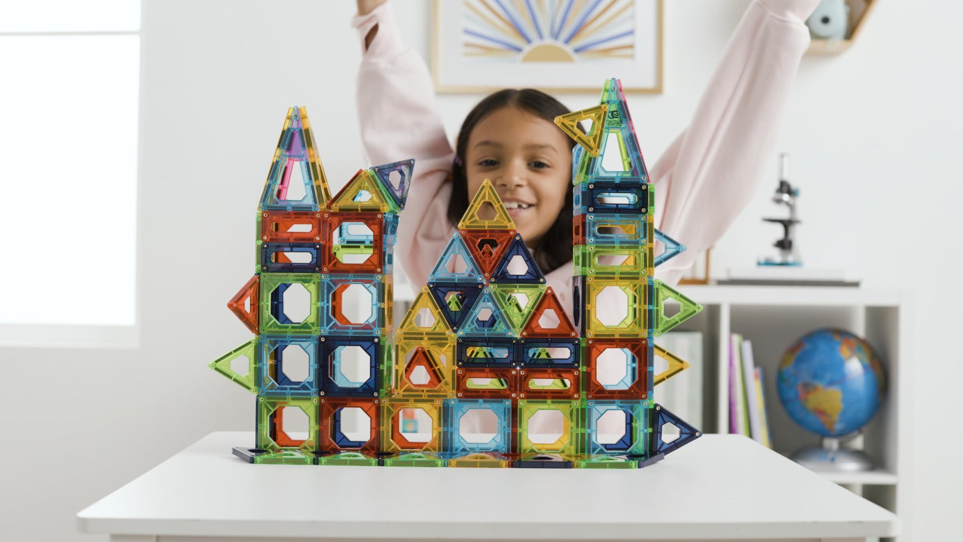 Discovery 100-Piece 3D Magnetic Tiles Set, Educational STEM Kids Toys, Ages 4+, Construction Building Block Creativity Kit, Engineering Development