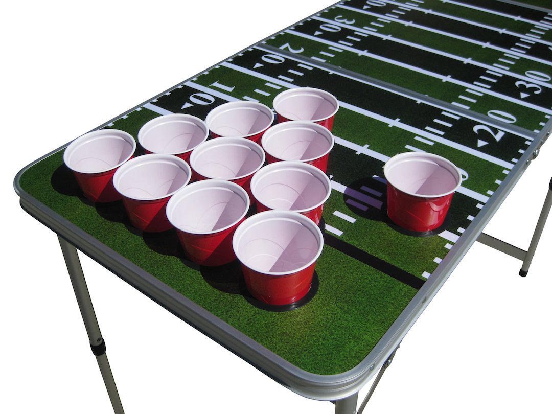 Football Field Game Pong Table with Predrilled Cup Holes