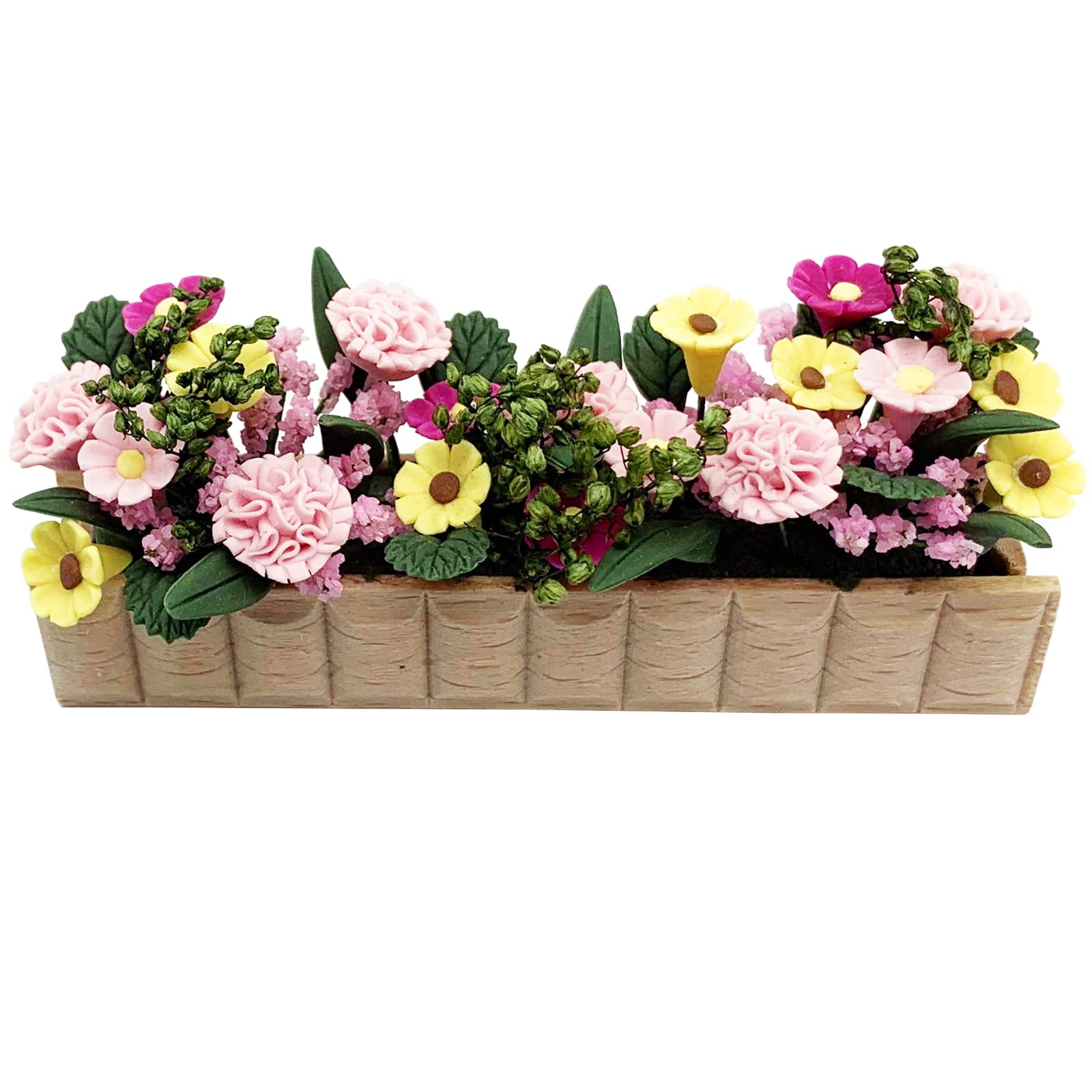 Miniature Potted Plant Flower Colorful 1:12 Mini Dollhouse Fairy Garden Bonsai Plant Clay Model Micro Landscape Decoration
