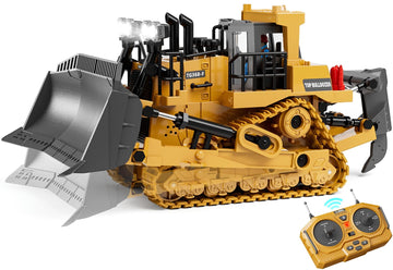 KIDMARKT Remote Control Bulldozer Toys for Boys, Remote Control Bulldozer with Metal Dozer Blade, Toys for Boys 3-5 4-7 8-12 Year Old Kids Christmas