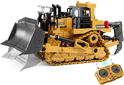 KIDMARKT Remote Control Bulldozer Toys for Boys, Remote Control Bulldozer with Metal Dozer Blade, Toys for Boys 3-5 4-7 8-12 Year Old Kids Christmas